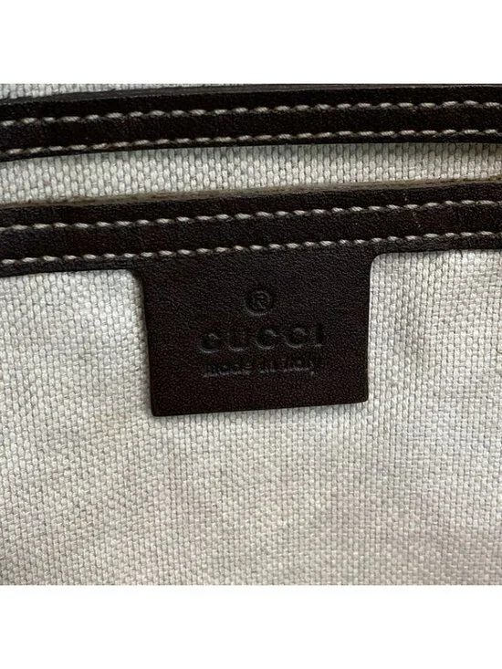 Gucci Business Bag GG Plus Supreme Dark Brown Beige No Lock Leather - Picture 9 of 15